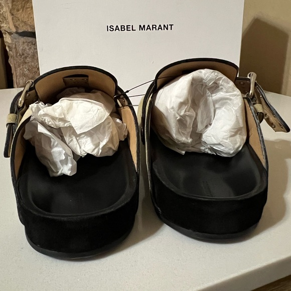 Isabel Marant Velvet Leather Suede Slip-On Mirvin Clogs NWB Size 40/ 9.5 - Picture 10 of 15
